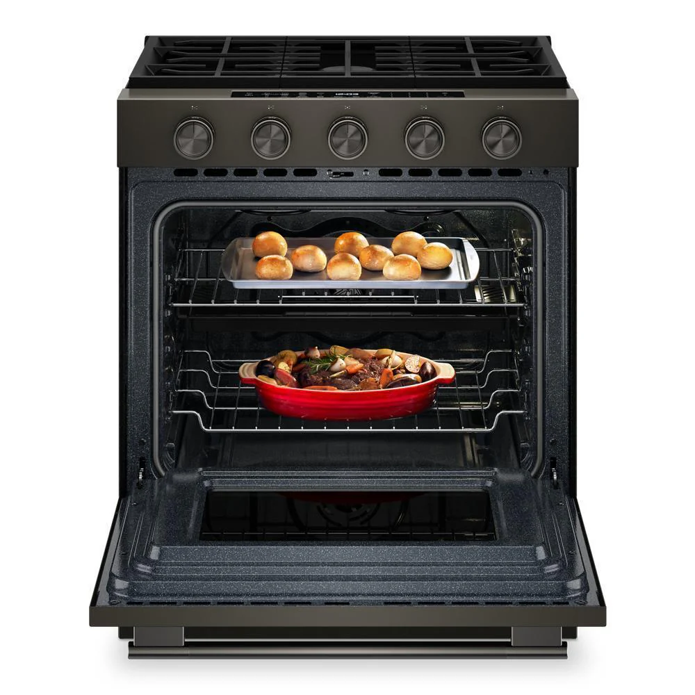 Kitchenaid KSGS530SBE 5.0 Cu. Ft. Smart Slide-in Gas Range with Convection Cooking Modes and 2-in-1 Burner - Image 14