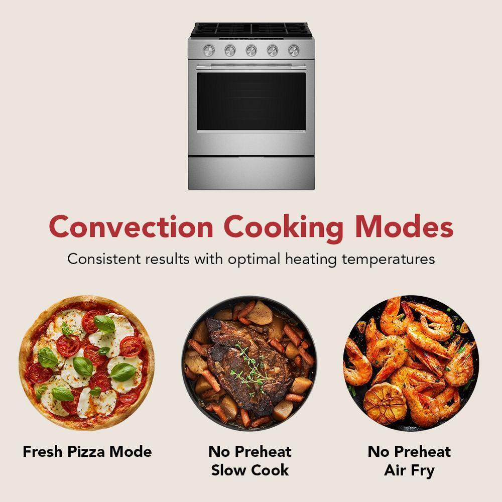 Kitchenaid KSGS530SPS 5.0 Cu. Ft. Smart Slide-in Gas Range with Convection Cooking Modes and 2-in-1 Burner - Image 14