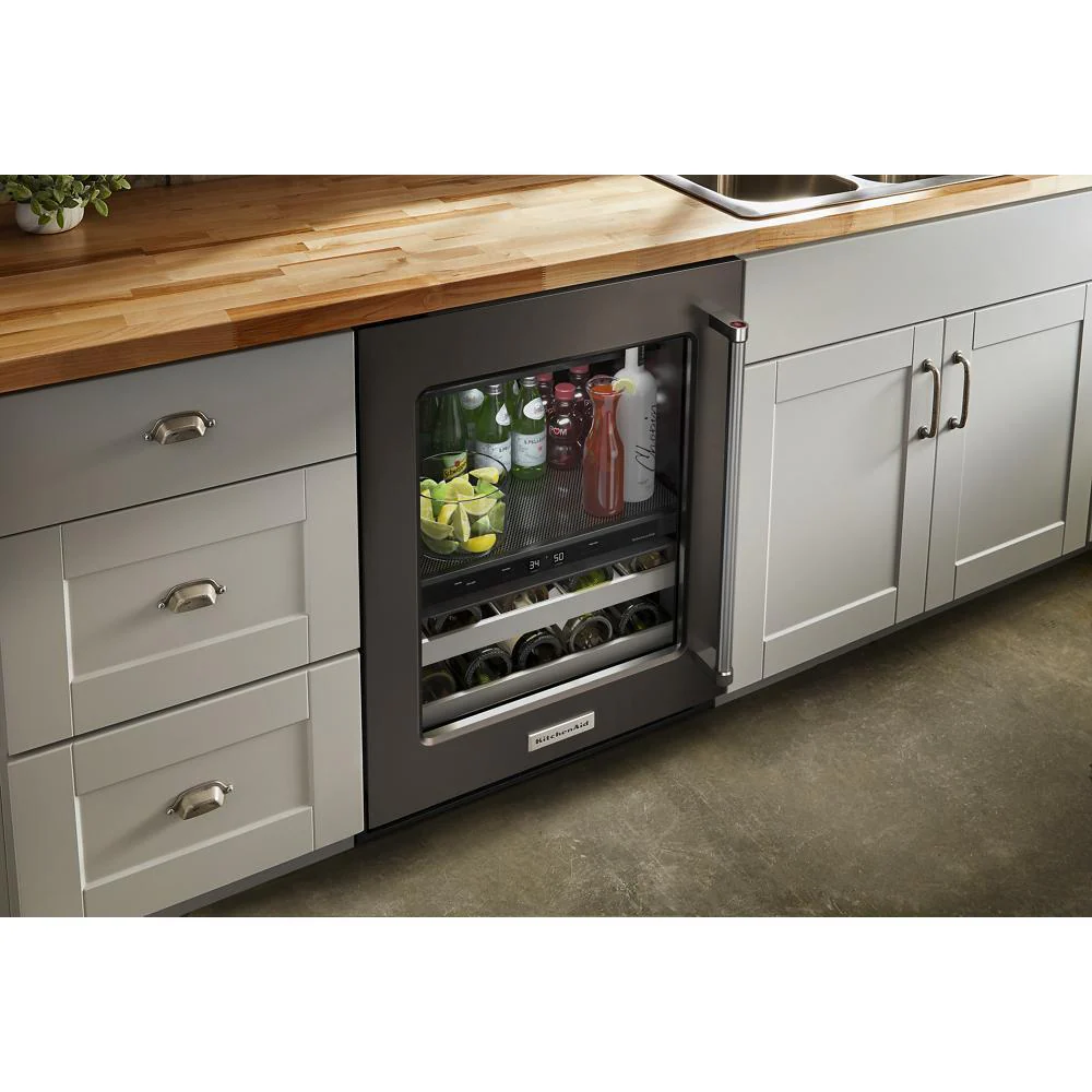 Kitchenaid KUBL314KBS 24" Beverage Center with Glass Door and Metal-Front Racks and PrintShield™ Finish - Image 7