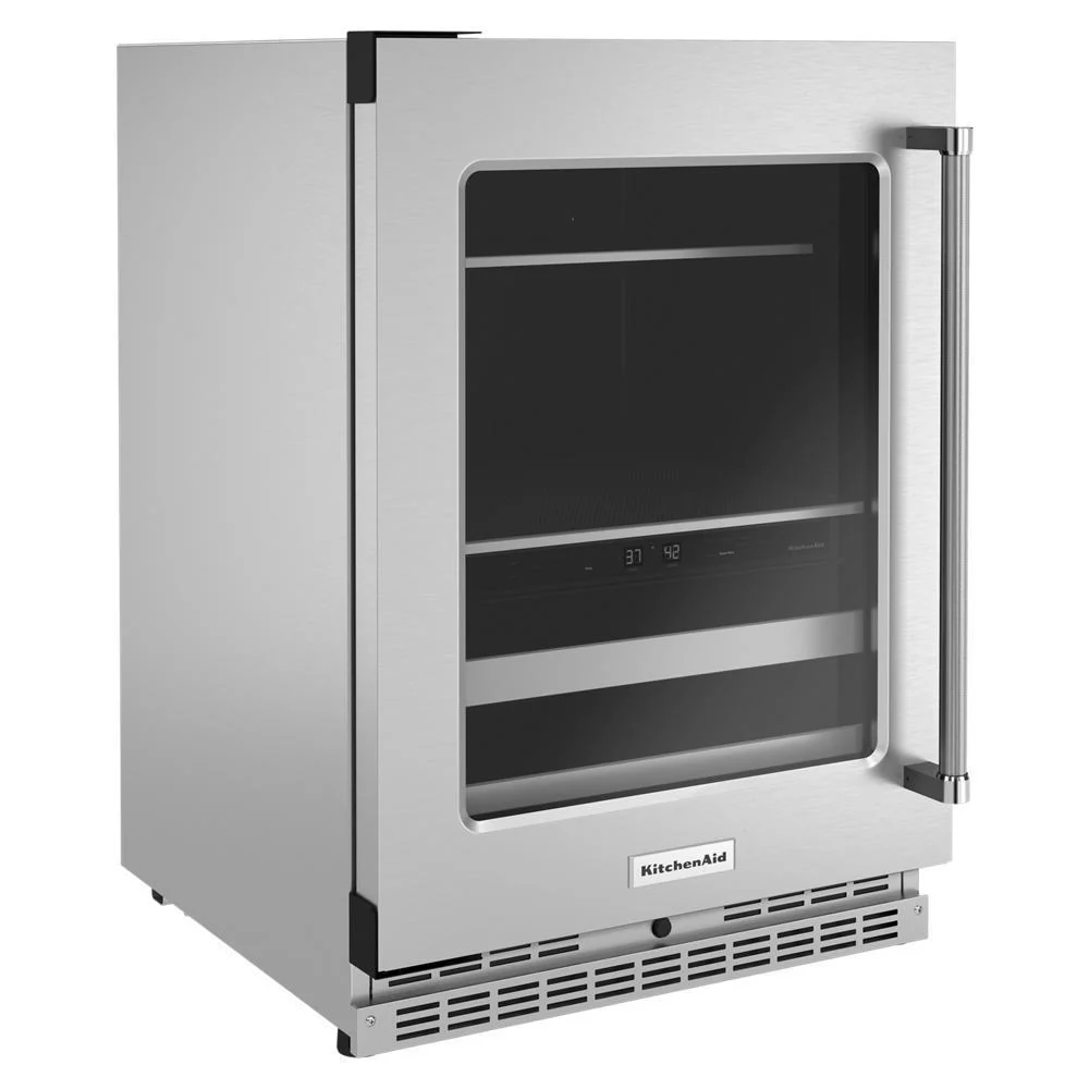 Kitchenaid KUBL314KSS 24" Beverage Center with Glass Door and Metal-Front Racks - Image 2