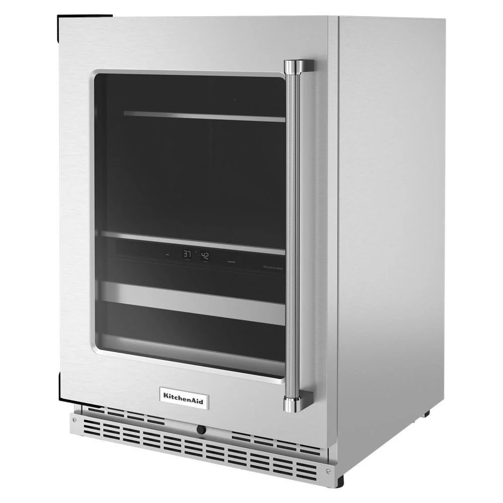 Kitchenaid KUBL314KSS 24" Beverage Center with Glass Door and Metal-Front Racks - Image 3