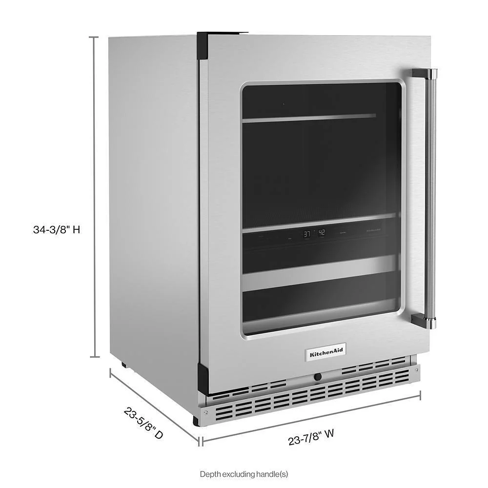 Kitchenaid KUBL314KSS 24" Beverage Center with Glass Door and Metal-Front Racks - Image 5