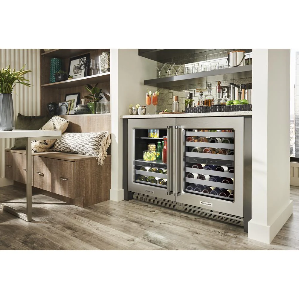 Kitchenaid KUBL314KSS 24" Beverage Center with Glass Door and Metal-Front Racks - Image 8