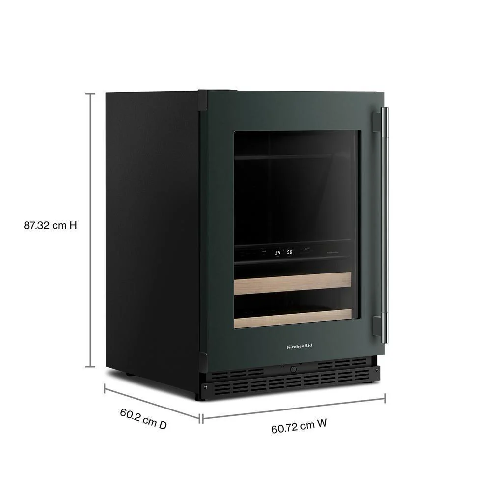 Kitchenaid KUBL524SJP 24" Beverage Center with Glass Door and Wood-Front Racks - Image 2
