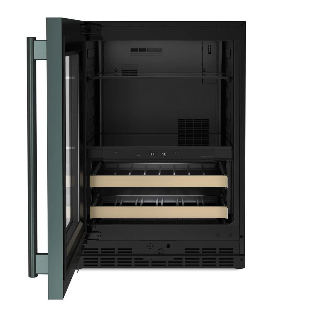 Kitchenaid KUBL524SJP 24" Beverage Center with Glass Door and Wood-Front Racks - Image 4