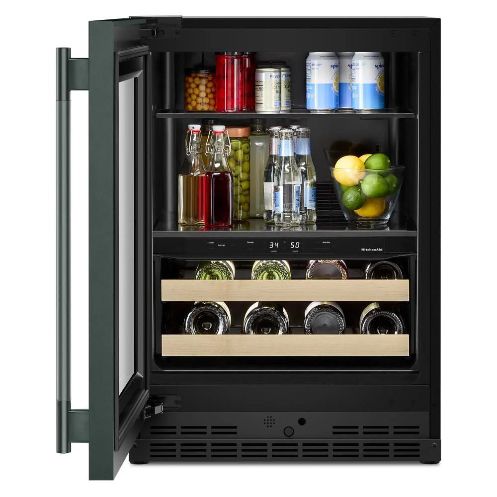 Kitchenaid KUBL524SJP 24" Beverage Center with Glass Door and Wood-Front Racks - Image 5