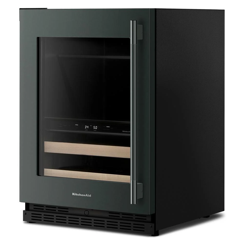 Kitchenaid KUBL524SJP 24" Beverage Center with Glass Door and Wood-Front Racks - Image 6