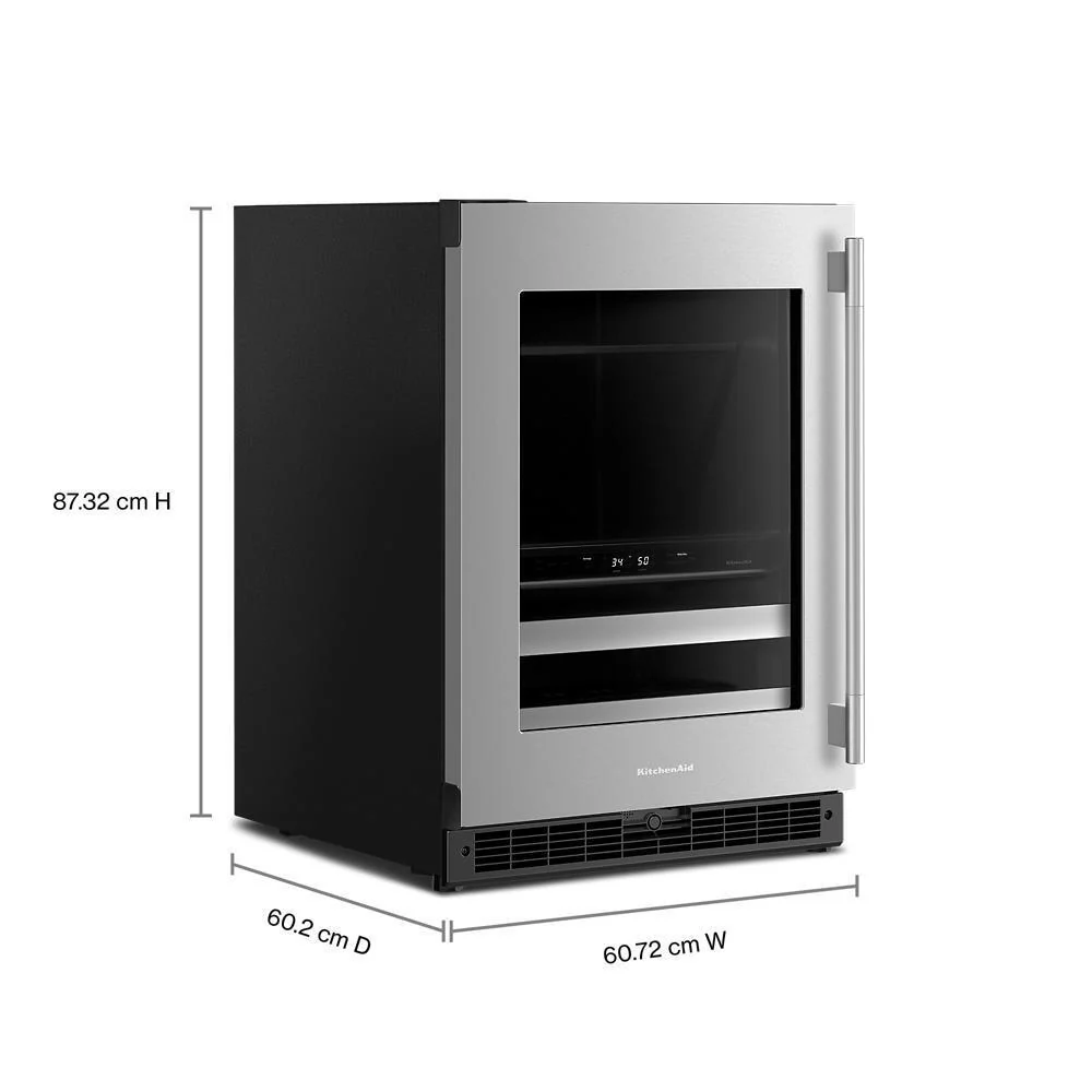 Kitchenaid KUBL524SSB 24" Beverage Center with Glass Door and Metal-Front Racks - Image 2