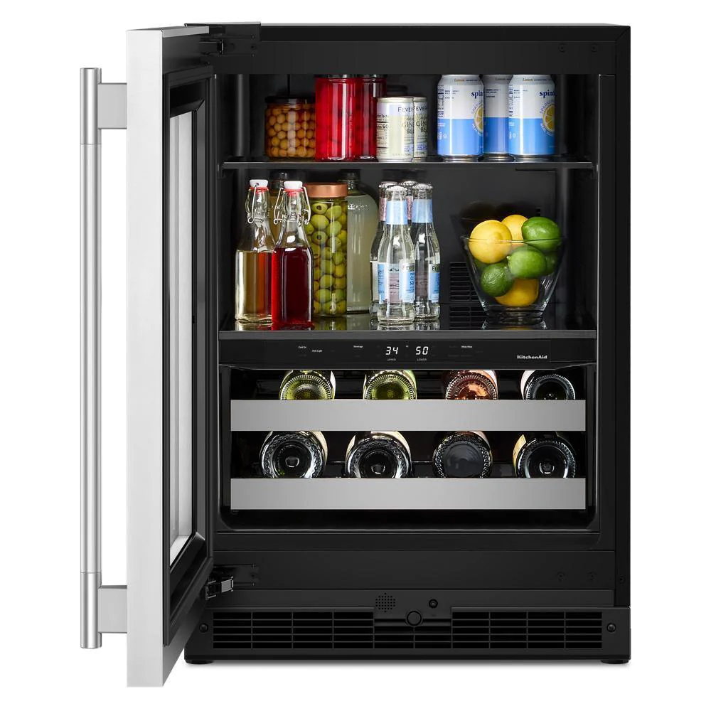 Kitchenaid KUBL524SSB 24" Beverage Center with Glass Door and Metal-Front Racks - Image 6