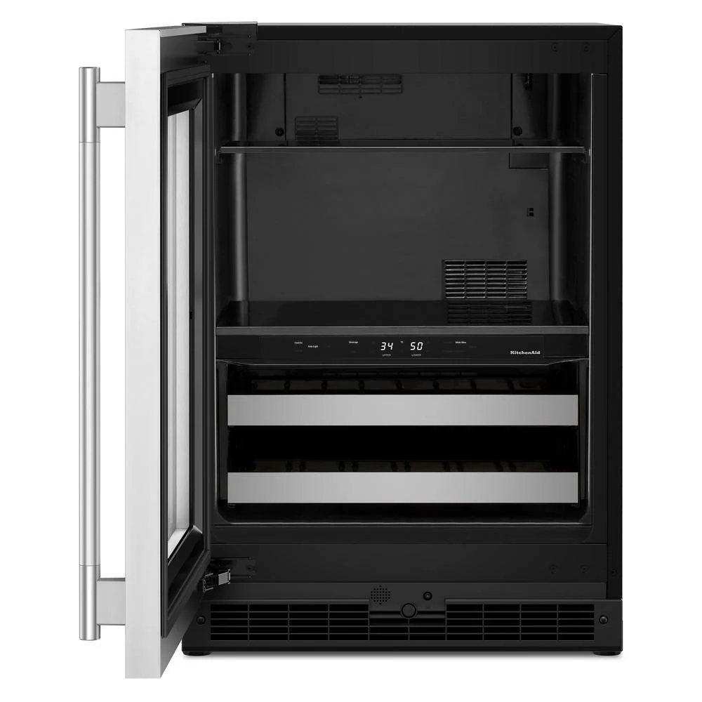 Kitchenaid KUBL524SSB 24" Beverage Center with Glass Door and Metal-Front Racks - Image 7