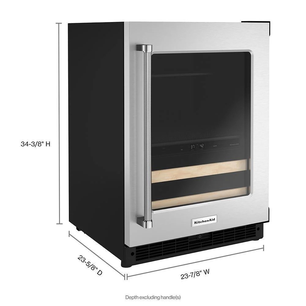 Kitchenaid KUBR214KSB 24" Beverage Center with Glass Door and Wood-Front Racks - Image 5