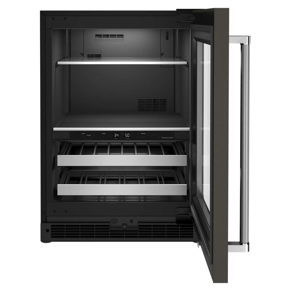Kitchenaid KUBR314KBS 24" Beverage Center with Glass Door and Metal-Front Racks - Image 6