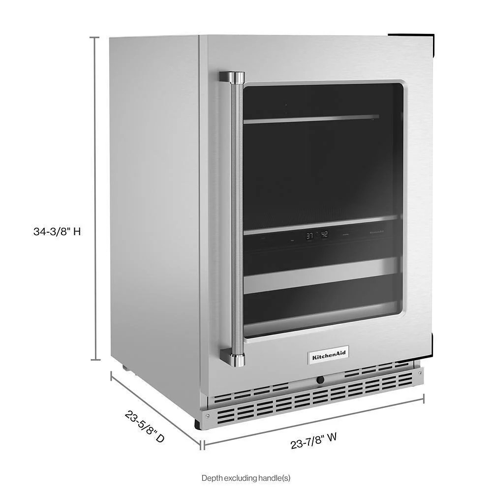 Kitchenaid KUBR314KSS 24" Beverage Center with Glass Door and Metal-Front Racks - Image 6