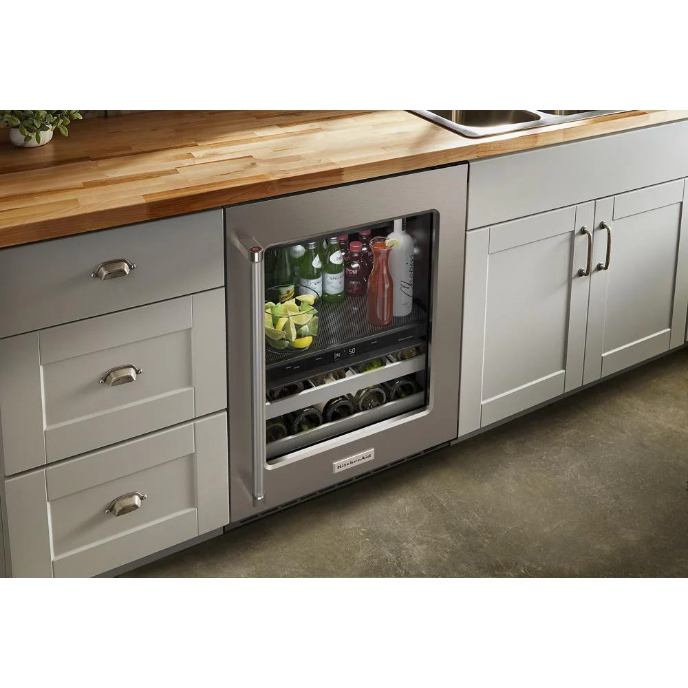 Kitchenaid KUBR314KSS 24" Beverage Center with Glass Door and Metal-Front Racks - Image 8