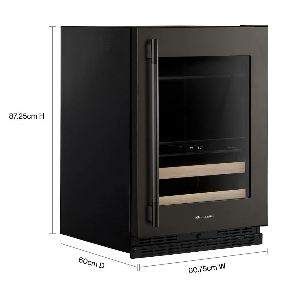 Kitchenaid KUBR524SBE 24" Beverage Center with Glass Door and Wood-Front Racks - Image 2