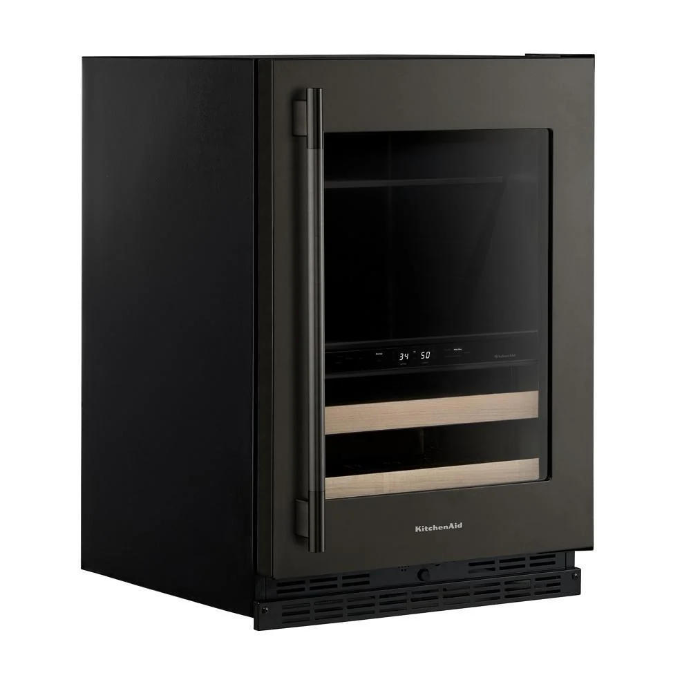 Kitchenaid KUBR524SBE 24" Beverage Center with Glass Door and Wood-Front Racks - Image 4
