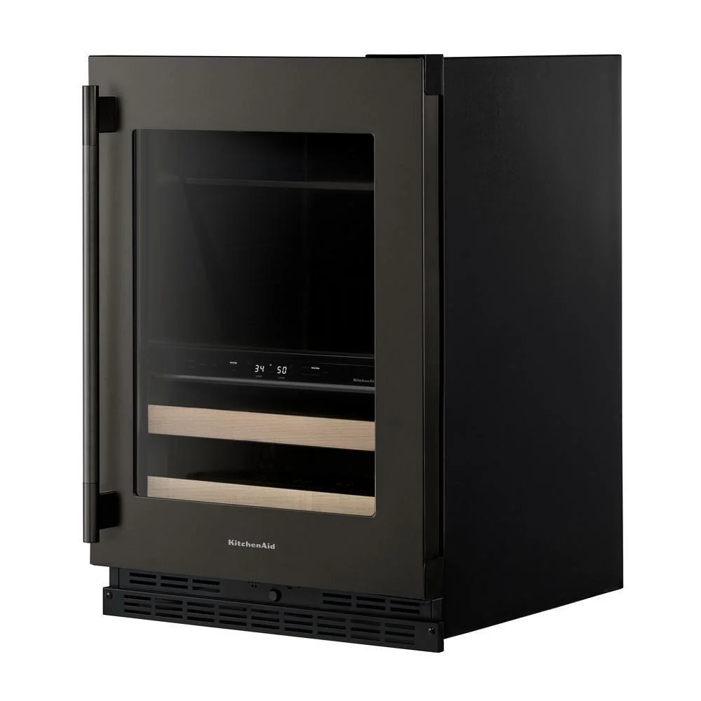Kitchenaid KUBR524SBE 24" Beverage Center with Glass Door and Wood-Front Racks - Image 6