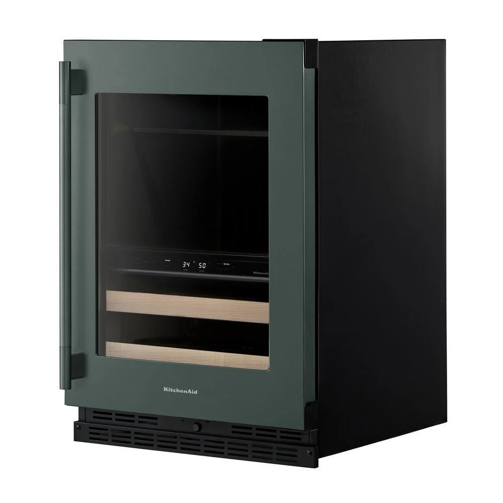 Kitchenaid KUBR524SJP 24" Beverage Center with Glass Door and Wood-Front Racks - Image 4