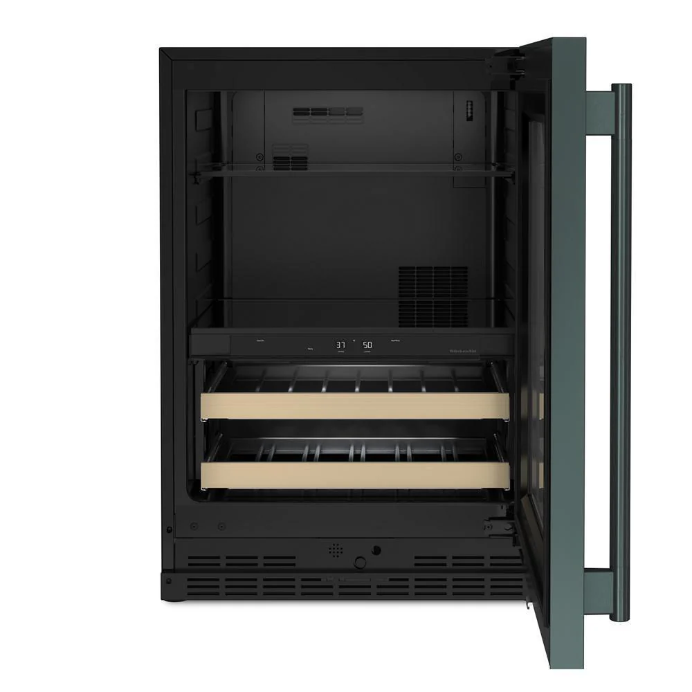 Kitchenaid KUBR524SJP 24" Beverage Center with Glass Door and Wood-Front Racks - Image 7