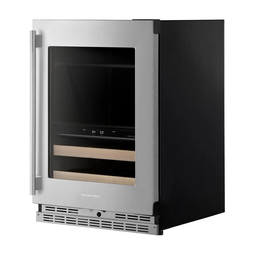 Kitchenaid KUBR524SPS 24" Beverage Center with Glass Door and Wood-Front Racks - Image 7