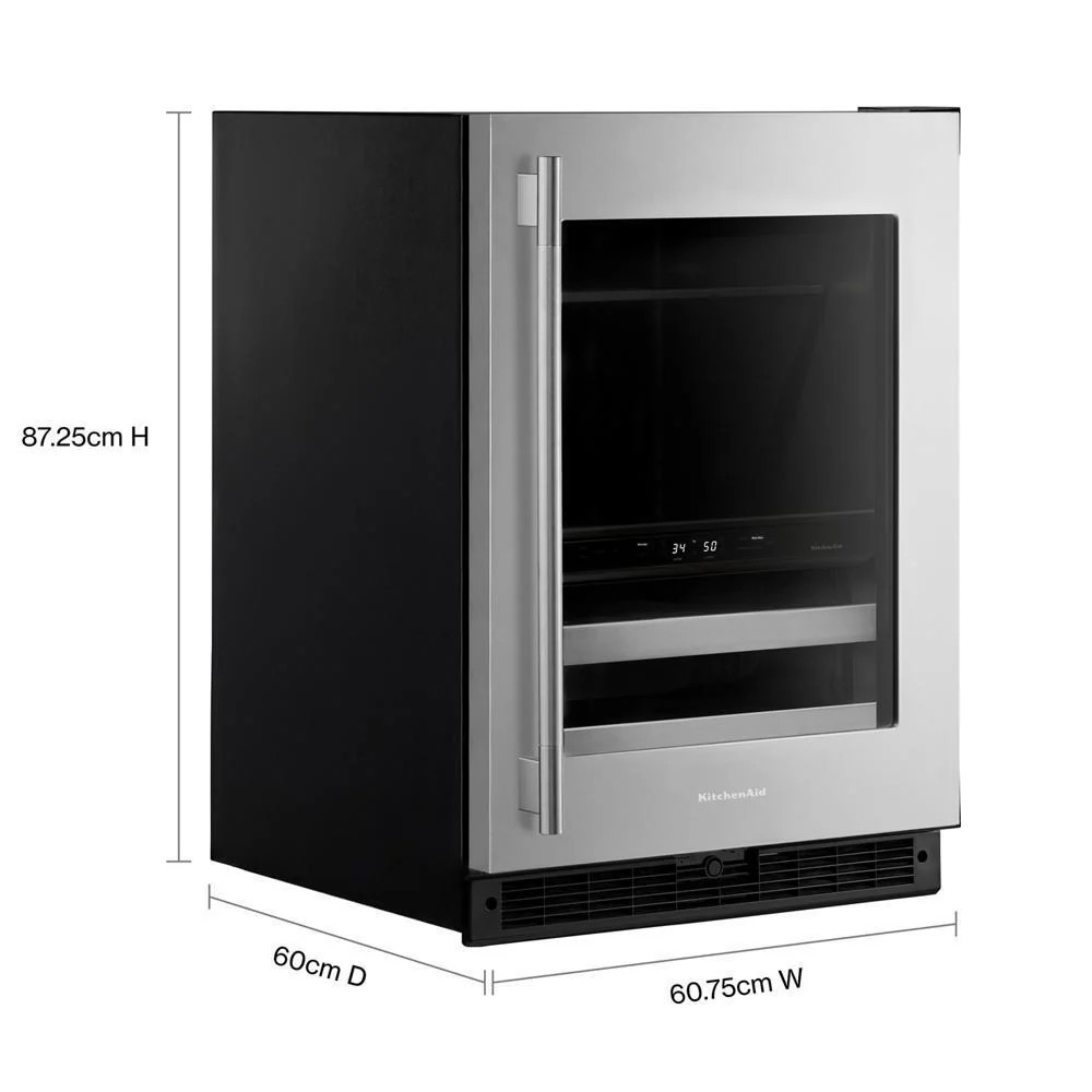 Kitchenaid KUBR524SSB 24" Beverage Center with Glass Door and Metal-Front Racks - Image 2