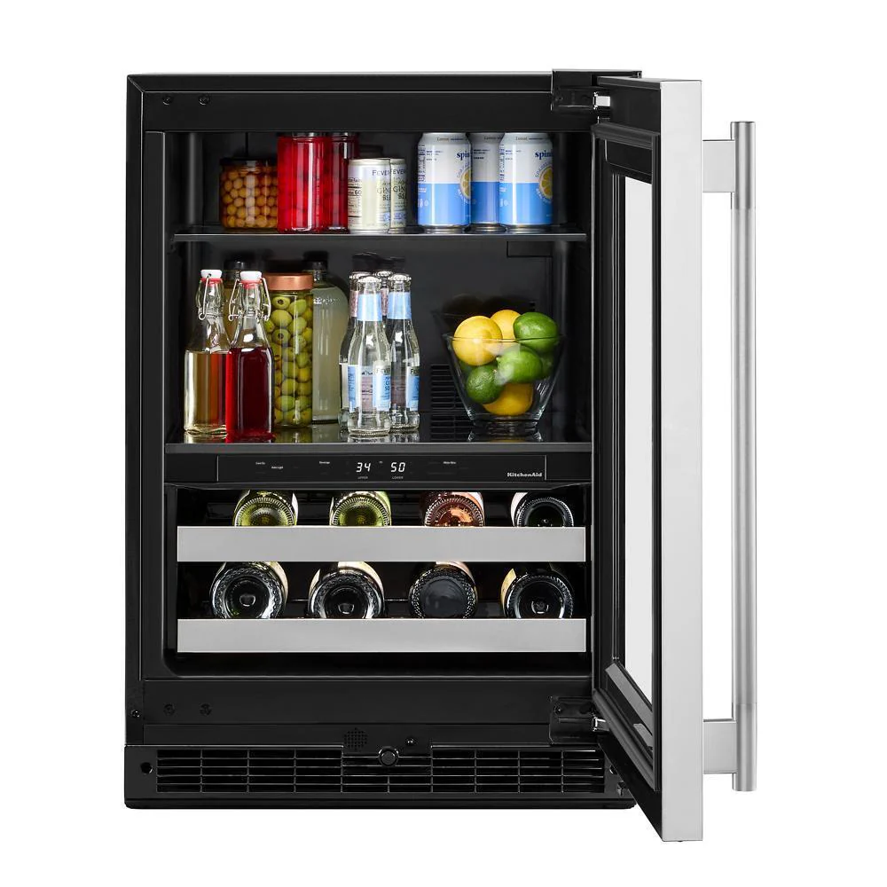 Kitchenaid KUBR524SSB 24" Beverage Center with Glass Door and Metal-Front Racks - Image 9