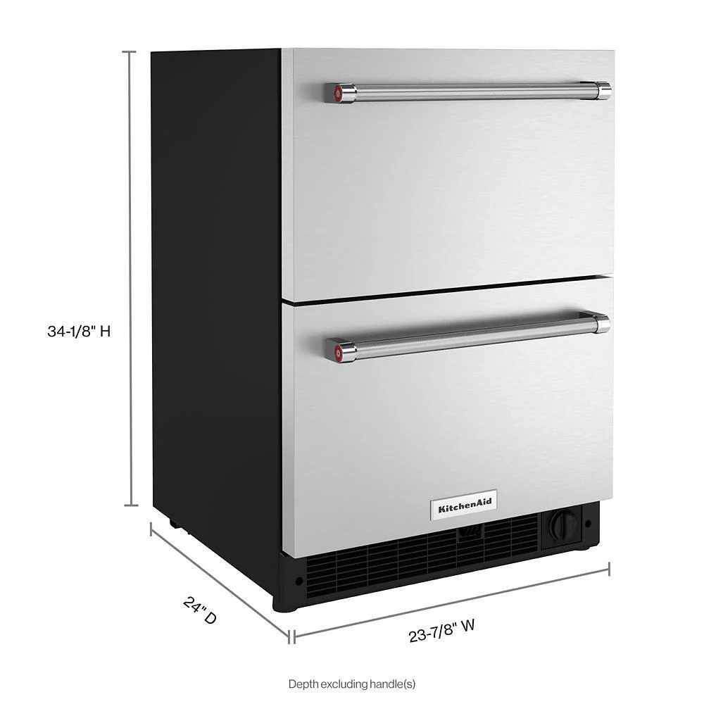 Kitchenaid KUDF204KSB 24" Stainless Steel Undercounter Double-Drawer Refrigerator/Freezer - Image 5