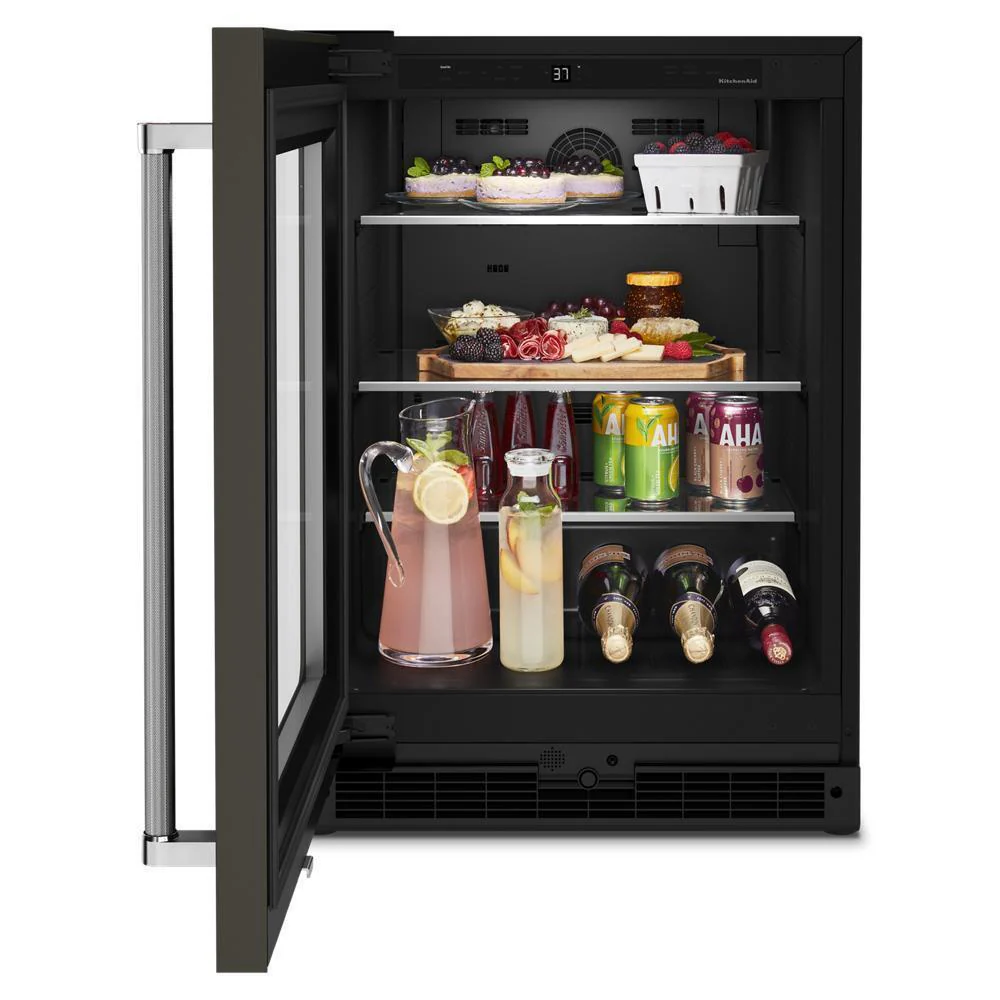 Kitchenaid KURL314KBS 24" Undercounter Refrigerator with Glass Door and Shelves with Metallic Accentsand with PrintShield™ Finish - Image 8