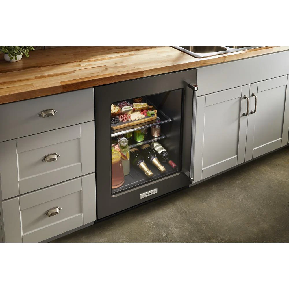 Kitchenaid KURL314KBS 24" Undercounter Refrigerator with Glass Door and Shelves with Metallic Accentsand with PrintShield™ Finish - Image 9