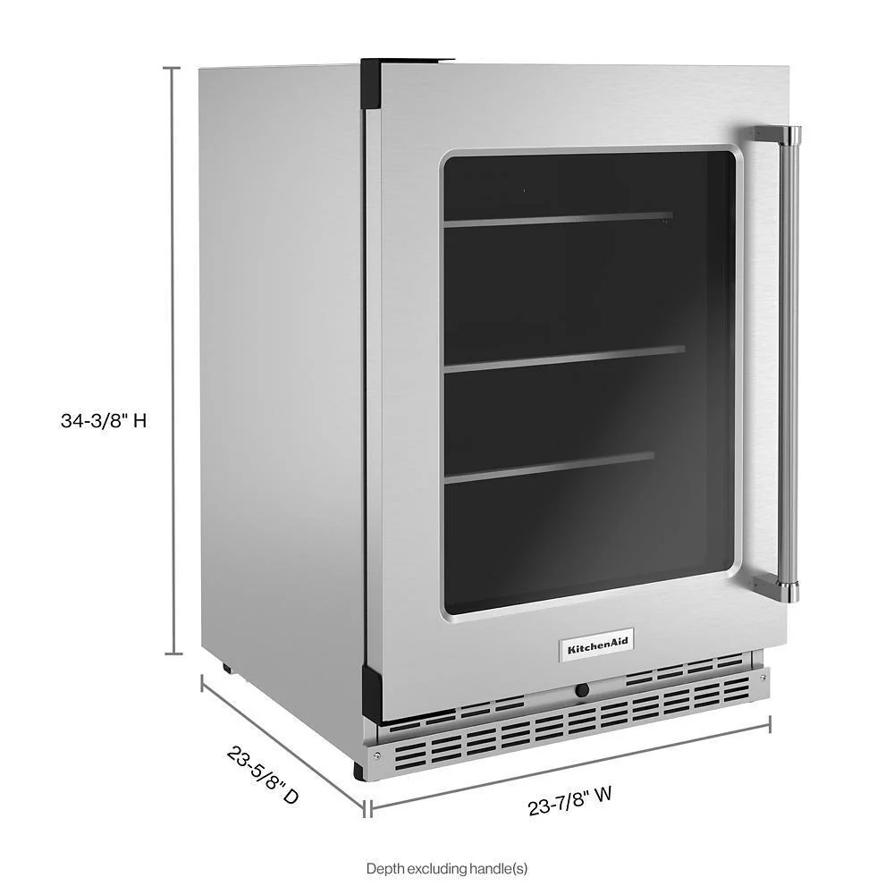 Kitchenaid KURL314KSS 24" Undercounter Refrigerator with Glass Door and Shelves with Metallic Accents - Image 6