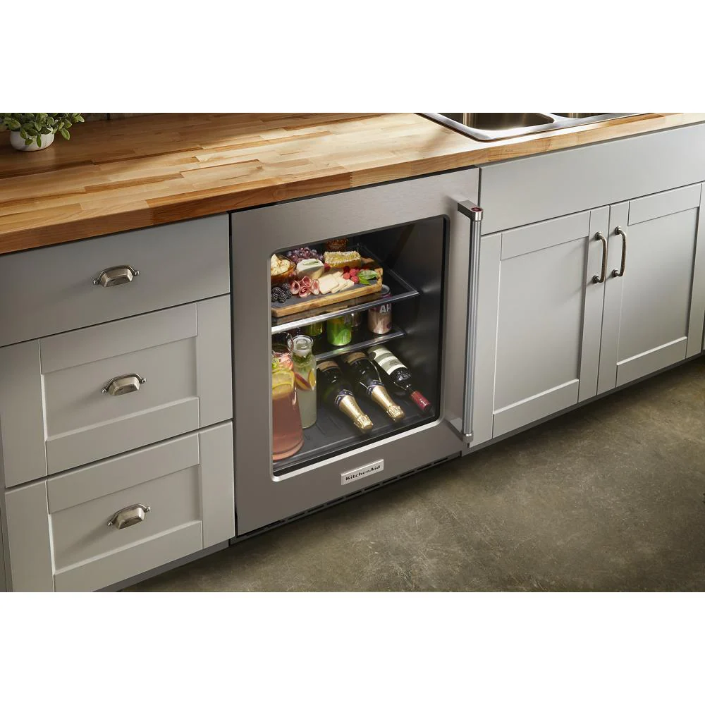 Kitchenaid KURL314KSS 24" Undercounter Refrigerator with Glass Door and Shelves with Metallic Accents - Image 9