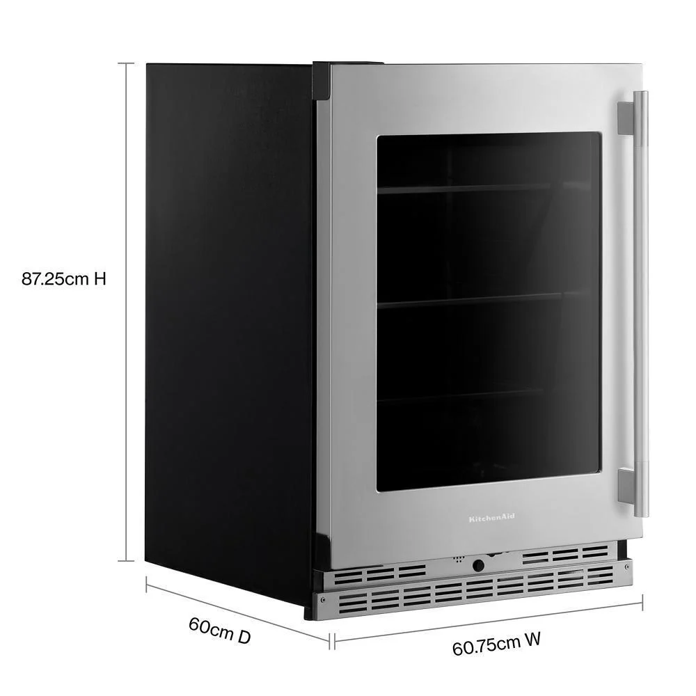 Kitchenaid KURL524SPS 24" Undercounter Refrigerator with Glass Door and Shelves with Metallic Accents - Image 2