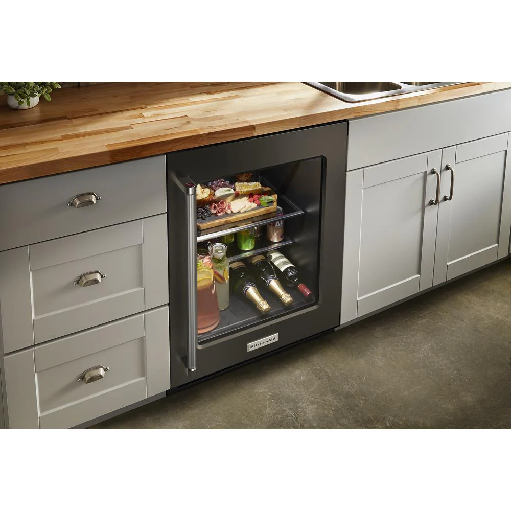 Kitchenaid KURR314KBS 24" Undercounter Refrigerator with Glass Door and Shelves with Metallic Accents and PrintShield™ Finish - Image 11