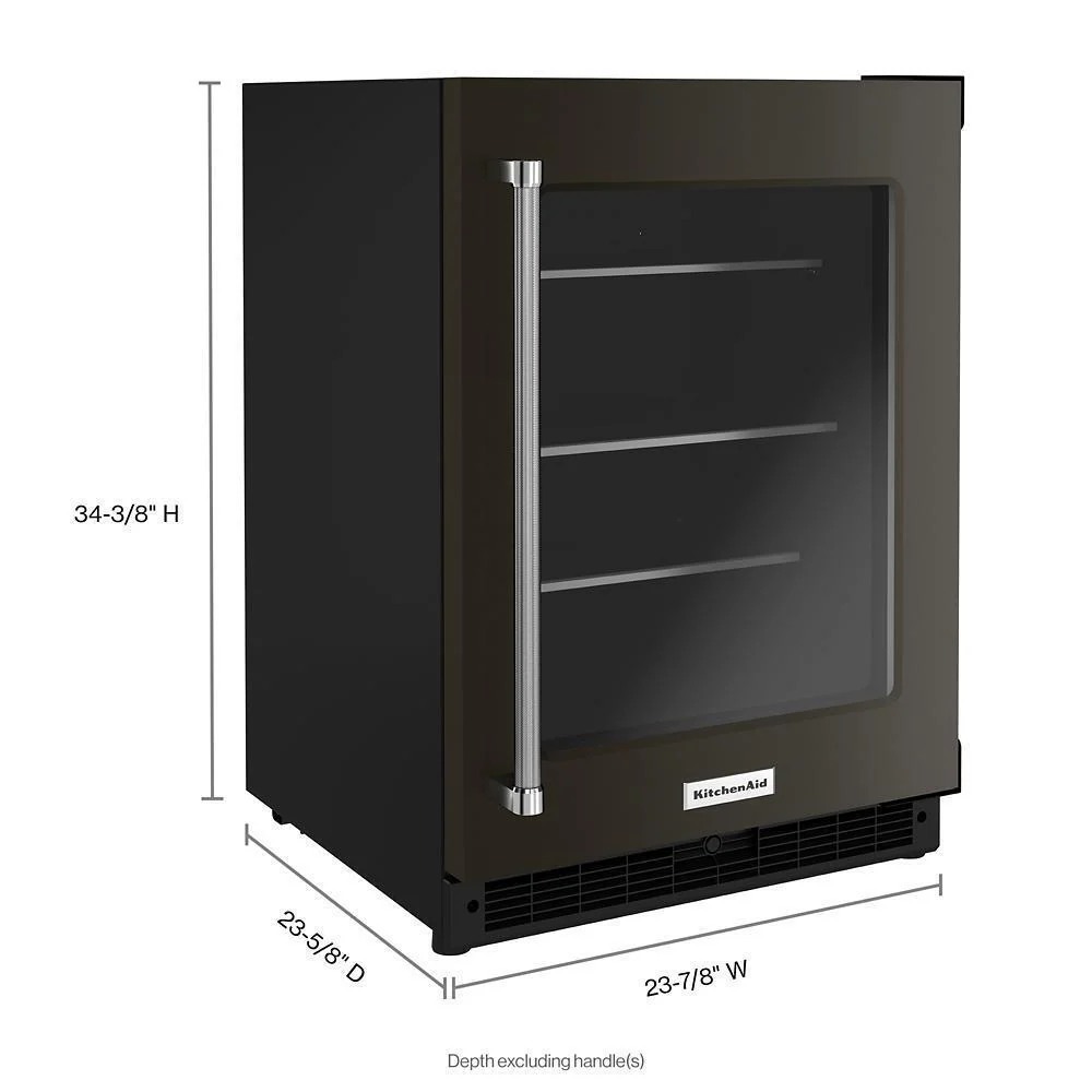 Kitchenaid KURR314KBS 24" Undercounter Refrigerator with Glass Door and Shelves with Metallic Accents and PrintShield™ Finish - Image 6