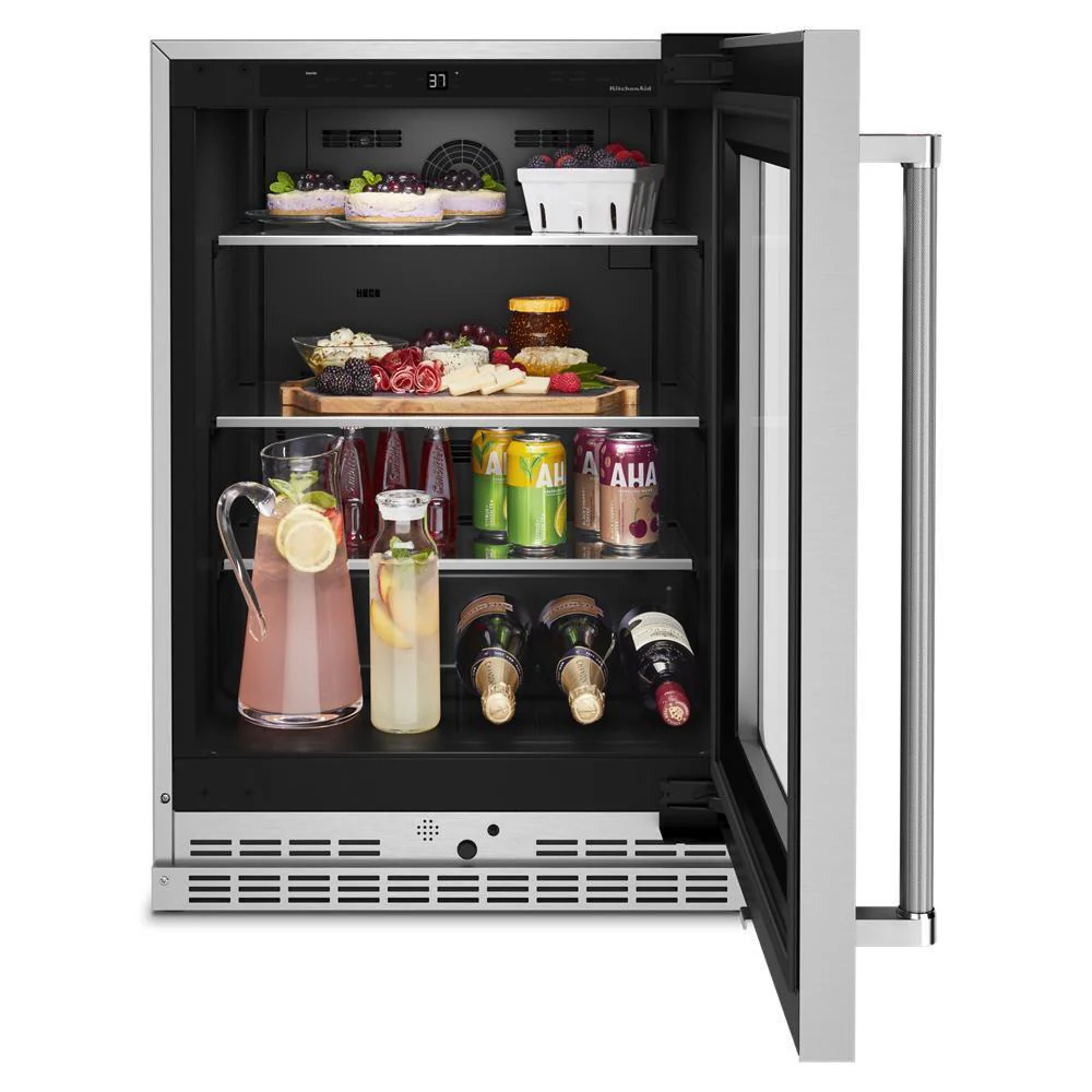 Kitchenaid KURR314KSS 24" Undercounter Refrigerator with Glass Door and Shelves with Metallic Accents - Image 10