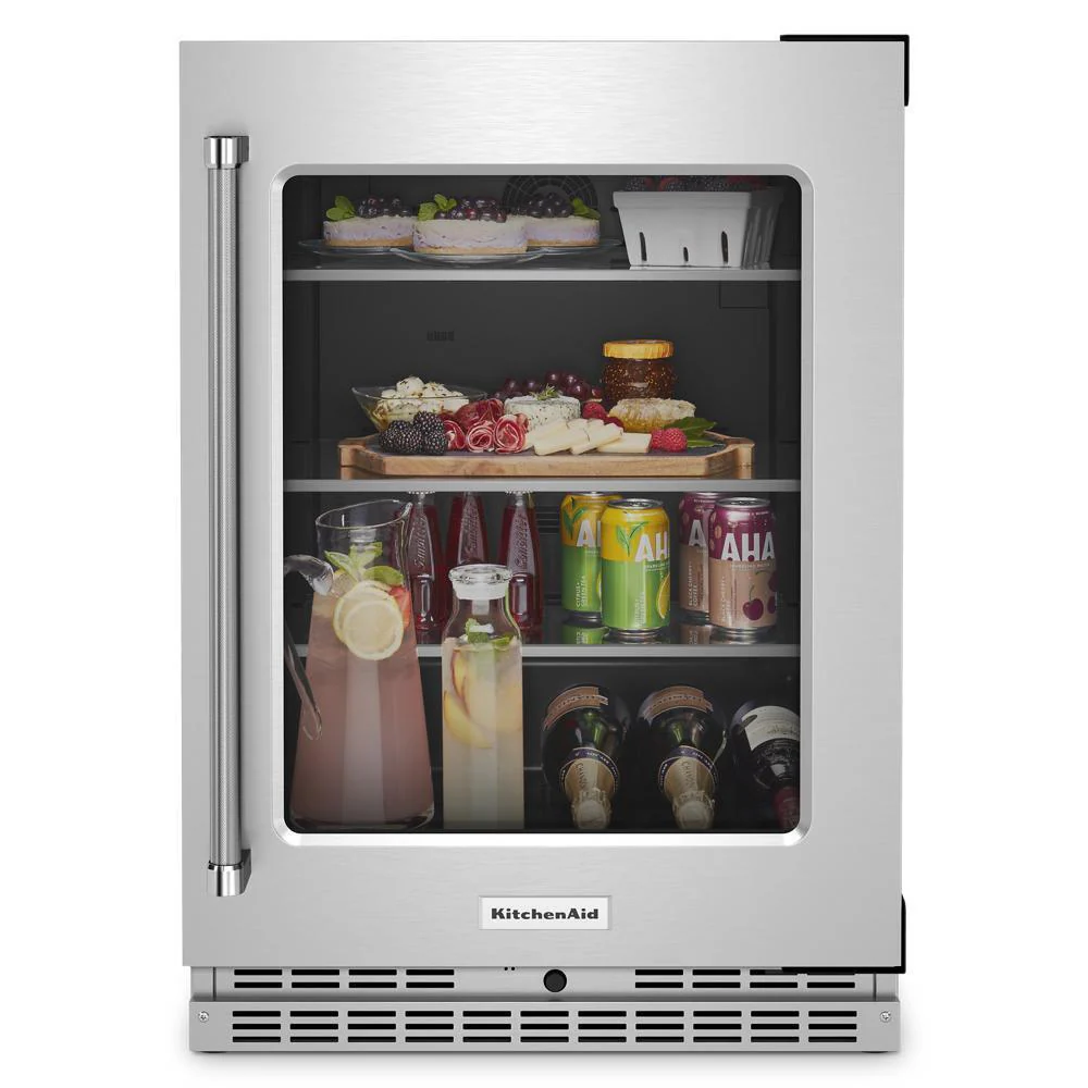 Kitchenaid KURR314KSS 24" Undercounter Refrigerator with Glass Door and Shelves with Metallic Accents - Image 2
