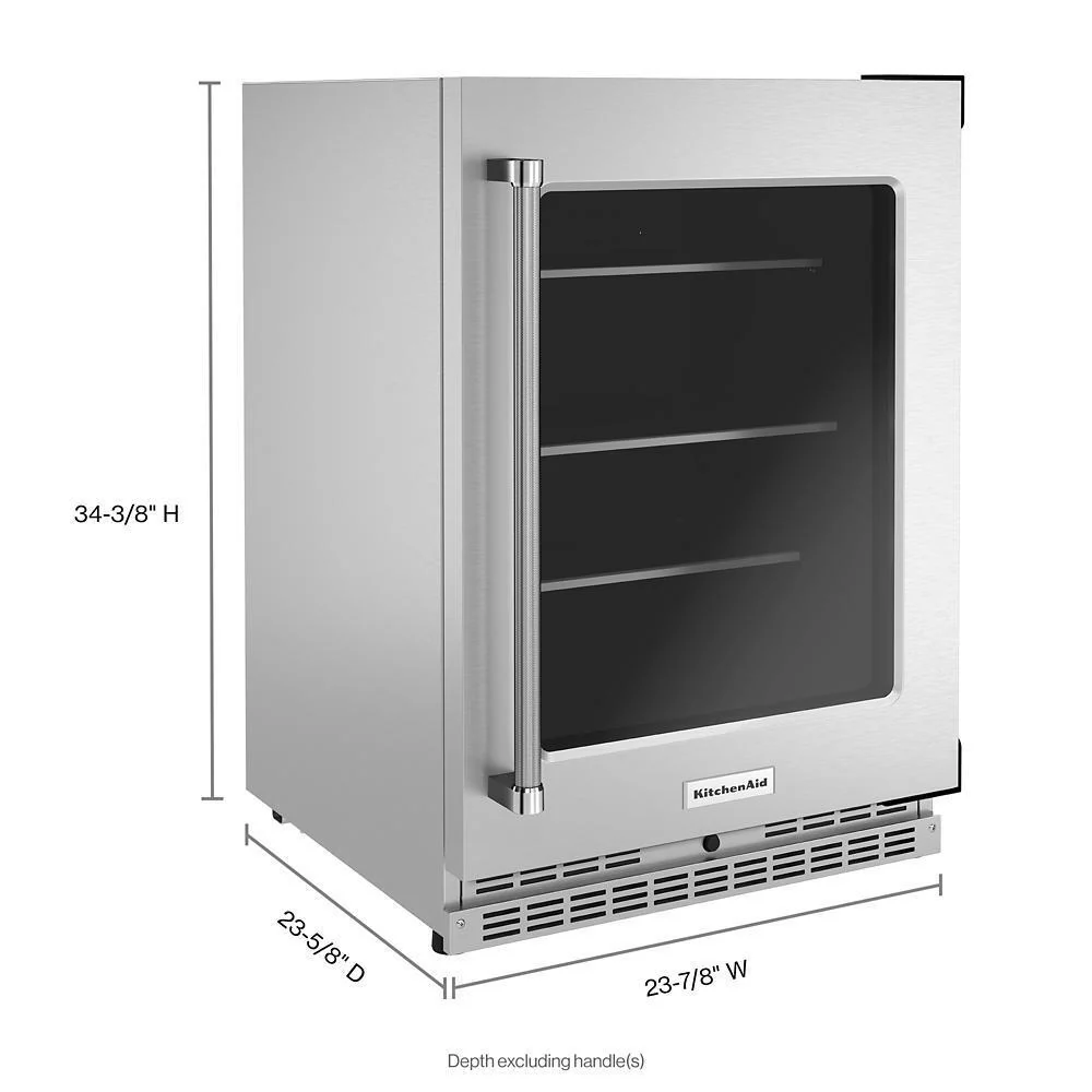 Kitchenaid KURR314KSS 24" Undercounter Refrigerator with Glass Door and Shelves with Metallic Accents - Image 6