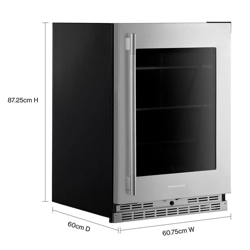 Kitchenaid KURR524SPS 24" Undercounter Refrigerator with Glass Door and Shelves with Metallic Accents - Image 2