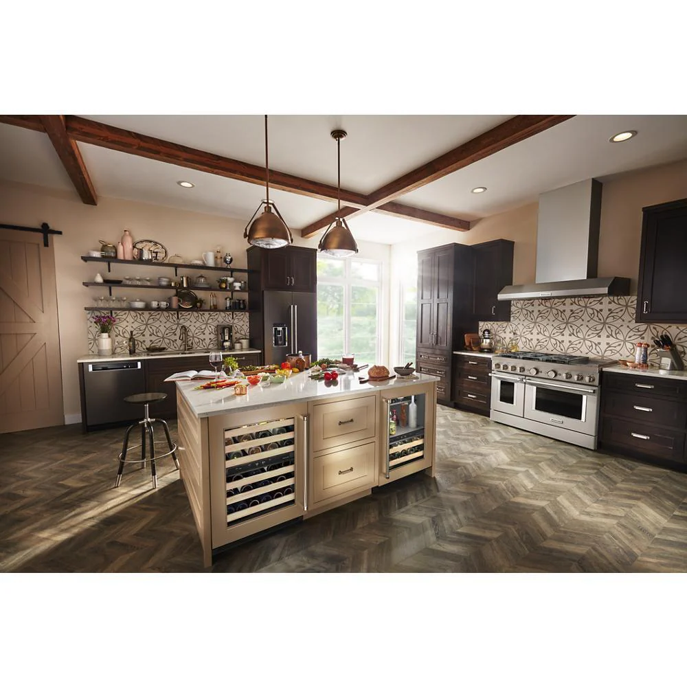 Kitchenaid KUWL214KPA 24" Panel-Ready Undercounter Wine Cellar with Wood-Front Racks - Image 11