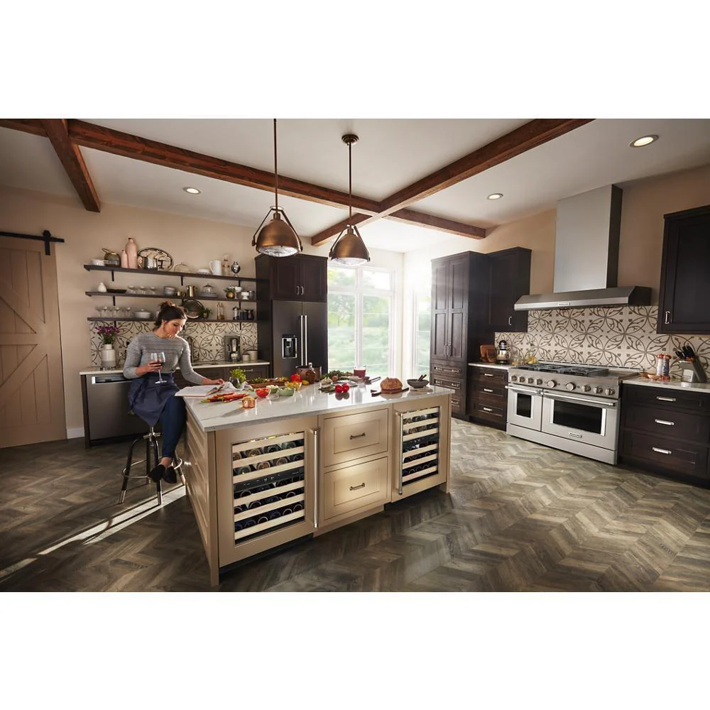 Kitchenaid KUWL214KPA 24" Panel-Ready Undercounter Wine Cellar with Wood-Front Racks - Image 12