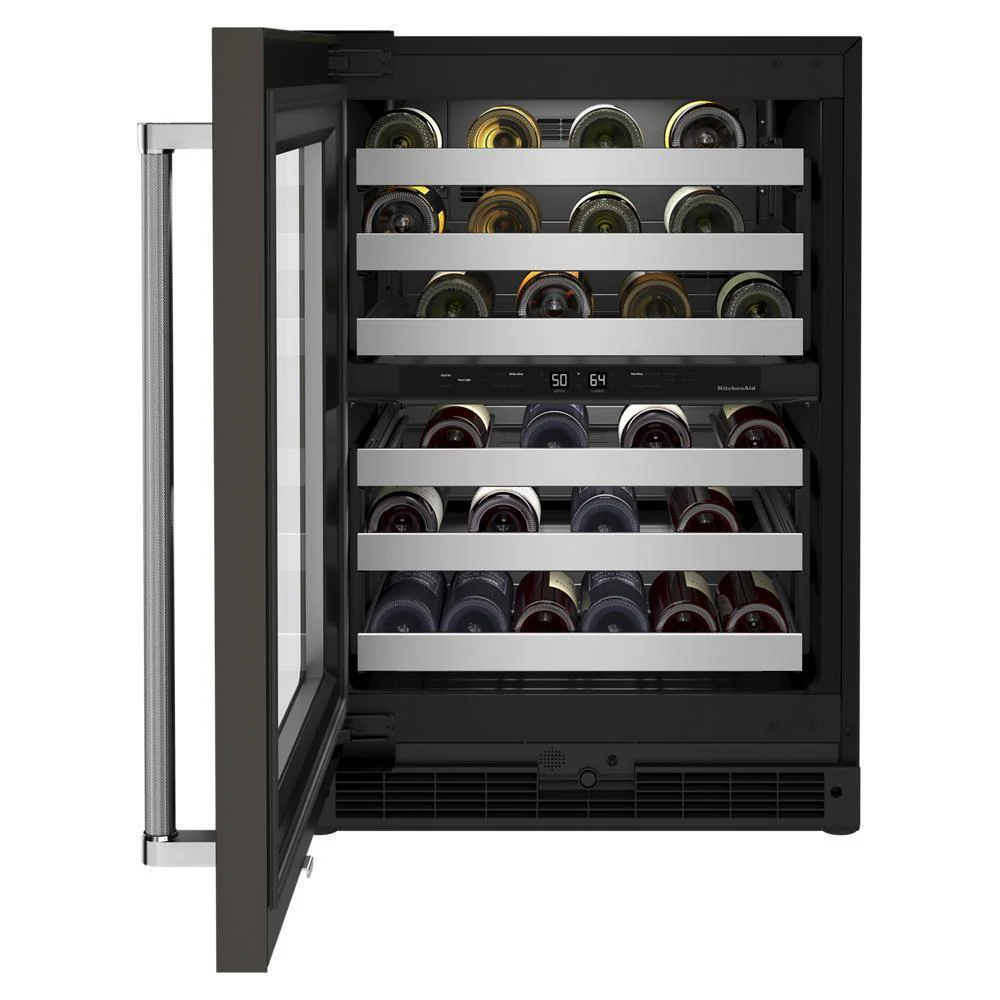 Kitchenaid KUWL314KBS 24" Undercounter Wine Cellar with Glass Door and Metal-Front Racks - Image 10