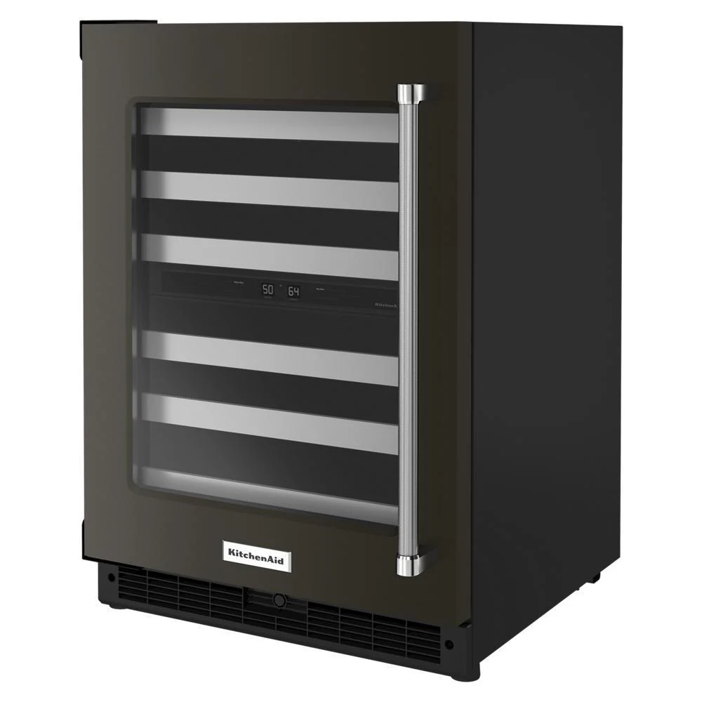 Kitchenaid KUWL314KBS 24" Undercounter Wine Cellar with Glass Door and Metal-Front Racks - Image 3