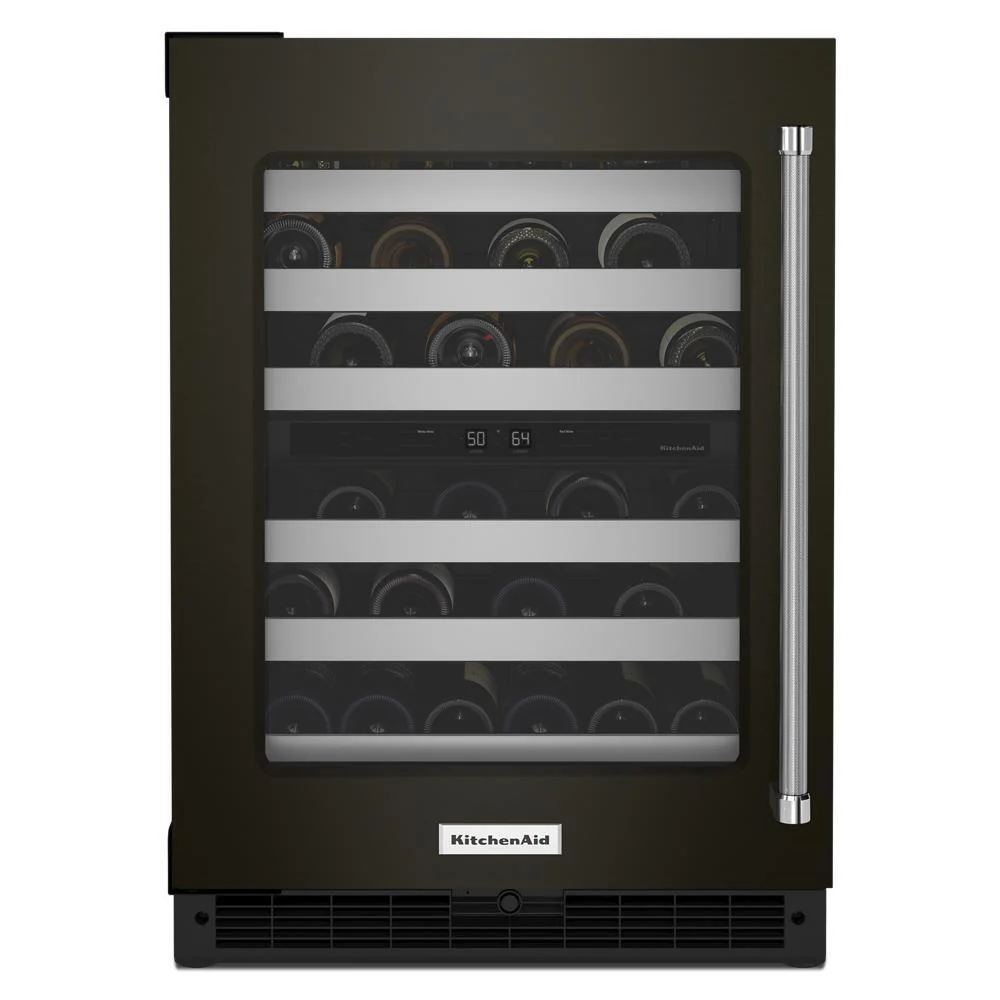 Kitchenaid KUWL314KBS 24" Undercounter Wine Cellar with Glass Door and Metal-Front Racks - Image 4