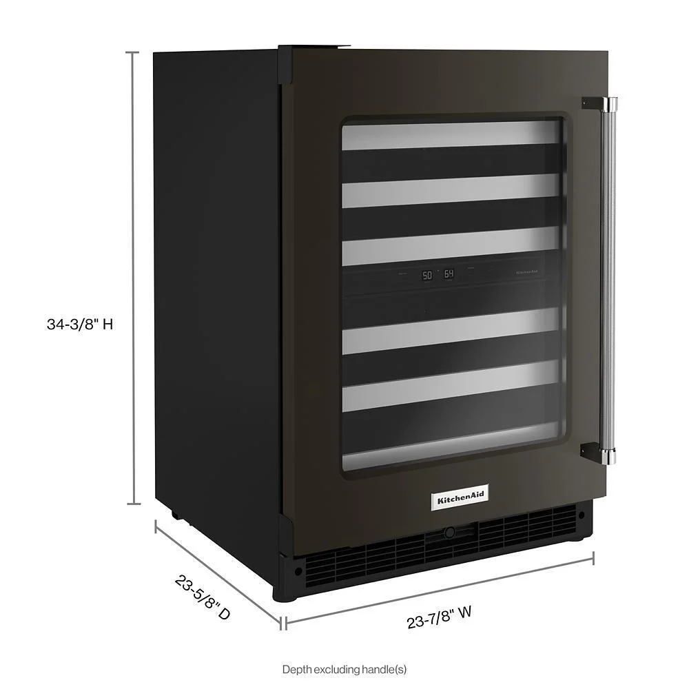 Kitchenaid KUWL314KBS 24" Undercounter Wine Cellar with Glass Door and Metal-Front Racks - Image 6