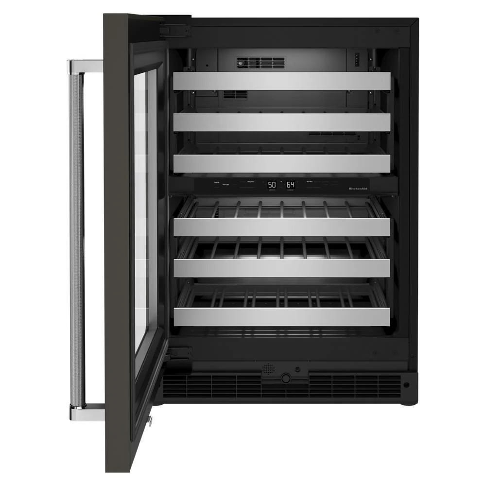 Kitchenaid KUWL314KBS 24" Undercounter Wine Cellar with Glass Door and Metal-Front Racks - Image 9
