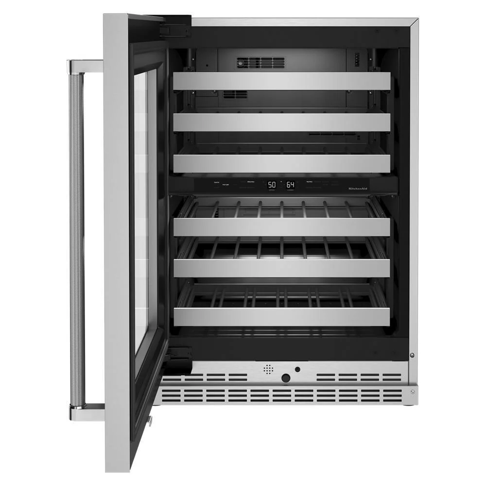 Kitchenaid KUWL314KSS 24" Undercounter Wine Cellar with Glass Door and Metal-Front Racks - Image 10