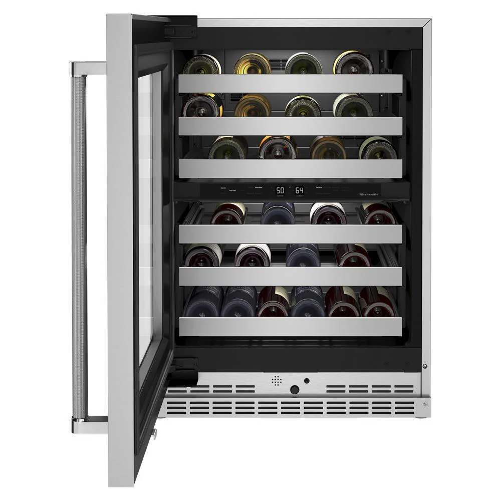 Kitchenaid KUWL314KSS 24" Undercounter Wine Cellar with Glass Door and Metal-Front Racks - Image 11