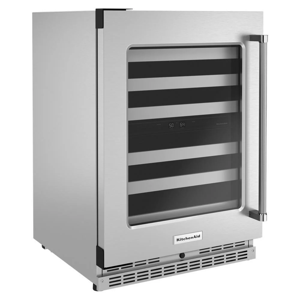 Kitchenaid KUWL314KSS 24" Undercounter Wine Cellar with Glass Door and Metal-Front Racks - Image 2