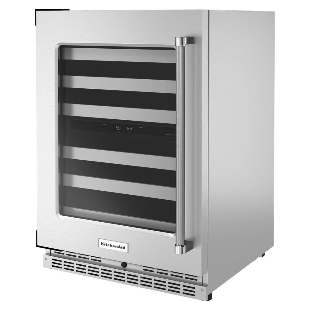 Kitchenaid KUWL314KSS 24" Undercounter Wine Cellar with Glass Door and Metal-Front Racks - Image 3