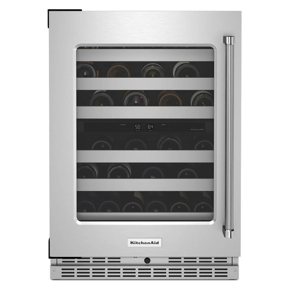 Kitchenaid KUWL314KSS 24" Undercounter Wine Cellar with Glass Door and Metal-Front Racks - Image 4
